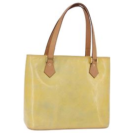 LOUIS VUITTON Monogram Vernis Houston Hand Bag Gris M91053 LV Auth 207601 Gris