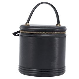 Bolsa de mão LOUIS VUITTON Epi Cannes Preta M48032 LV Auth 205312V Preto
