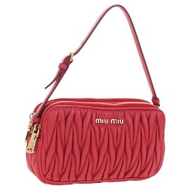 Miu Miu Matelassé Handtasche aus Leder Rot Gold authentisch 207215M Rot Golden