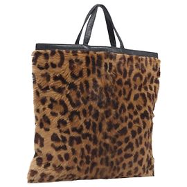 Borsa a mano LOEWE Pelle Harako Brown Gold Auth 207420A Marrone D'oro