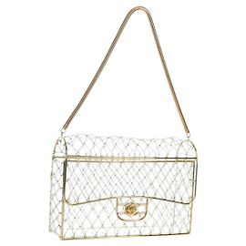CHANEL Matelasse Turn Lock Handtasche Metall-Kunststoffperlen Gold CC Auth am12768SM Andere