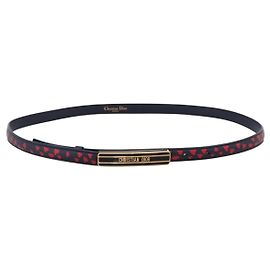 Christian Dior Belt Leather 39.4"" 85 Black Gold Auth 206942M Black Golden
