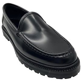 Manolo Blahnik Shiny Leather Loafers / Flats Black