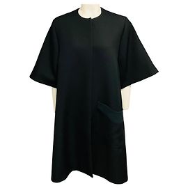 Cappotto a maniche corte in lana e mohair nero Roksanda Nero