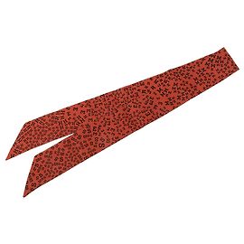 Hermès Red Scattered Letters Seidentuch Twilly Rot