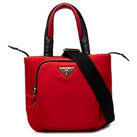 Sac cabas satchel Prada Small Tessuto Pocket Cargo rouge Rouge