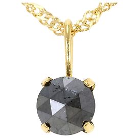 Autre Marque 18K Yellow Gold Necklace with Black Diamond Black Golden