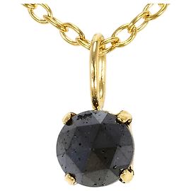 Autre Marque 18K Yellow Gold Necklace with Black Diamond Black Golden