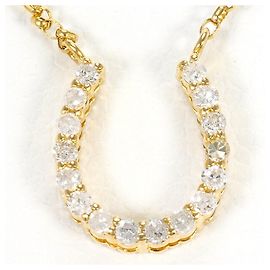 Autre Marque 18K Gelbgold-Halskette mit Diamant Golden