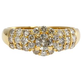 Autre Marque 18K Yellow Gold Diamond Band Ring Golden