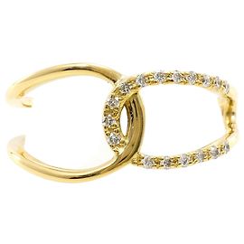 Autre Marque 18K Yellow Gold Band Ring with Diamond Golden