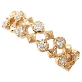 Autre Marque 18K Pink Gold Band Ring with Diamond Golden