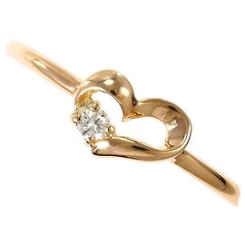 Autre Marque 18K Pink Gold Band Ring with Diamond Golden