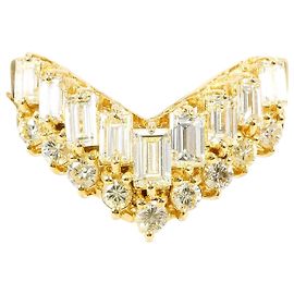 Autre Marque 18K Yellow Gold Band Ring with 1.00ct Diamond Golden
