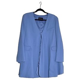 Emporio Armani Blue Straight-Cut Jacket Blue