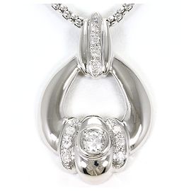 Autre Marque Platinum Necklace with Diamond Pendant Other