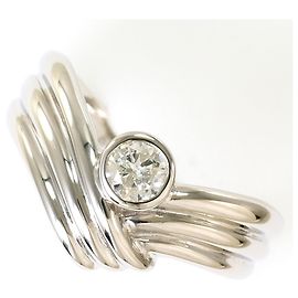 Autre Marque PT900 Platinum Band Ring with Diamond Other