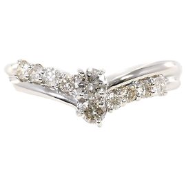 Autre Marque PT900 Platinum Band Ring with Diamond Other