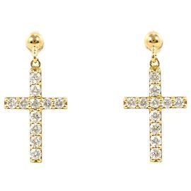 Autre Marque Orecchini a goccia in oro giallo 18K con diamanti D'oro