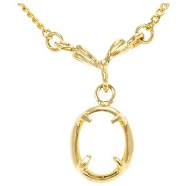 Autre Marque 18K Yellow Gold Necklace with Opal Golden