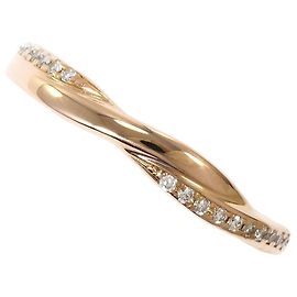 Autre Marque 18K Pink Gold Band Ring with Diamond Golden