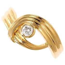 Autre Marque 18K Yellow Gold Band Ring with Diamond Golden