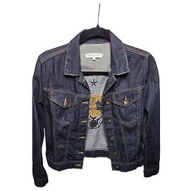 Chaqueta vaquera Sandro bordada de tigre Azul Multicolor