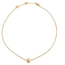 Bulgari B.Zero1 Collana Oro Rosa 750/18K Diamanti Pavé Pendente Collier 42 cm D'oro