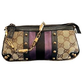 Gucci GG Canvas Web Studded Clutch Other