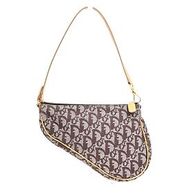 Christian Dior Vintage Saddle Diorissimo Canvas Mini Marrom