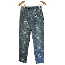 Kenzo Hokusai Wave Printed Jeans White Blue
