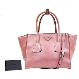 Prada Double Zip Lux Convertible Saffiano Leather XL Rosa
