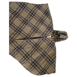 Burberry Check Wollcape Schwarz Khaki