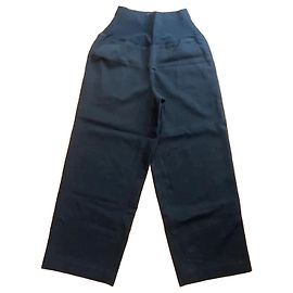Issey Miyake schwarze weite Wollhose Schwarz