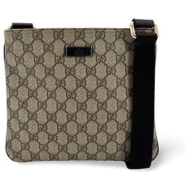 Bolsa Messenger Gucci com fecho de correr em tela GG e couro Medium Preto