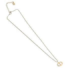 Pingente Christian Dior Vintage CD em metal com cristais Dourado