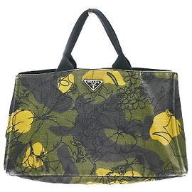 Prada Canapa Printed Canvas Large Green