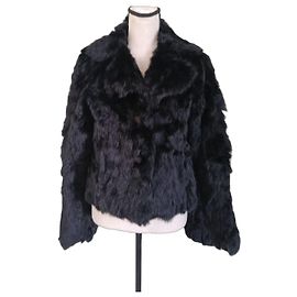 Autre Marque Casaco de pele de coelho preto para mulher Preto