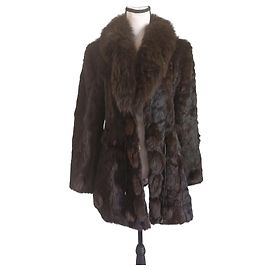 Autre Marque Manteau en fourrure de lapin marron Marron