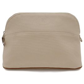 Hermès Bolide25 Canvas Pouch Beige