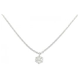 Autre Marque Pt850 Diamond Necklace Silvery