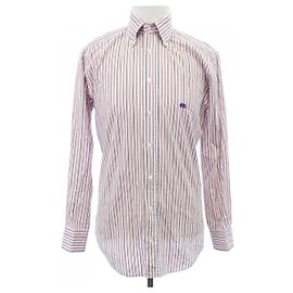 Camisa às riscas Etro Branco Outro Laranja Roxo