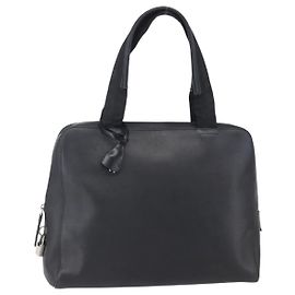 PRADA Bolso de mano de piel negro plata Otro