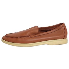 Loro Piana Brown nappa leather loafers - size EU 39 (UK 6) Brown