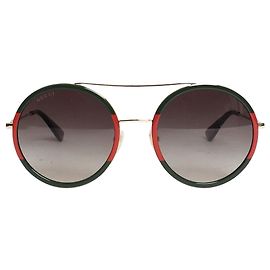 Gucci Grüne runde Sonnenbrille Grün