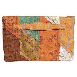 Prada Clutch in patchwork di broccato Multicolore