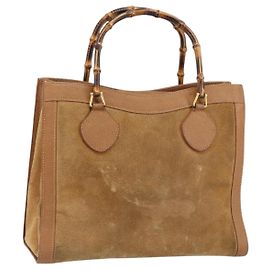 GUCCI Sac à main Bamboo Daim Beige Or 002 2058 0260 Autre
