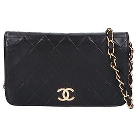 Bolso de hombro Chanel Mini Matelassé con cadena Negro