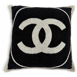 Chanel 18V Wool Cashmere Blend Cushion Brown Black