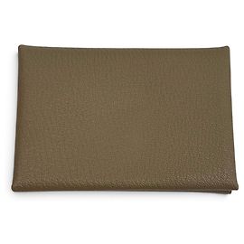 Hermès Hermes Calvi Duo Etoupe Leather Bi-fold Wallet Taupe